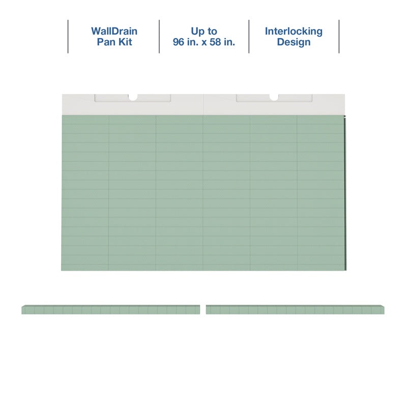Quickdrain WDPAN9658 Walldrain Shower Pan W/Curb 96X58In