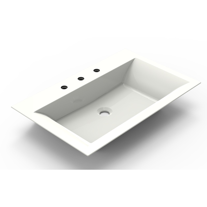 Graff FIN00-3-NO-GL Finezza Countertop/Drop-In Sink With Three Faucet Holes