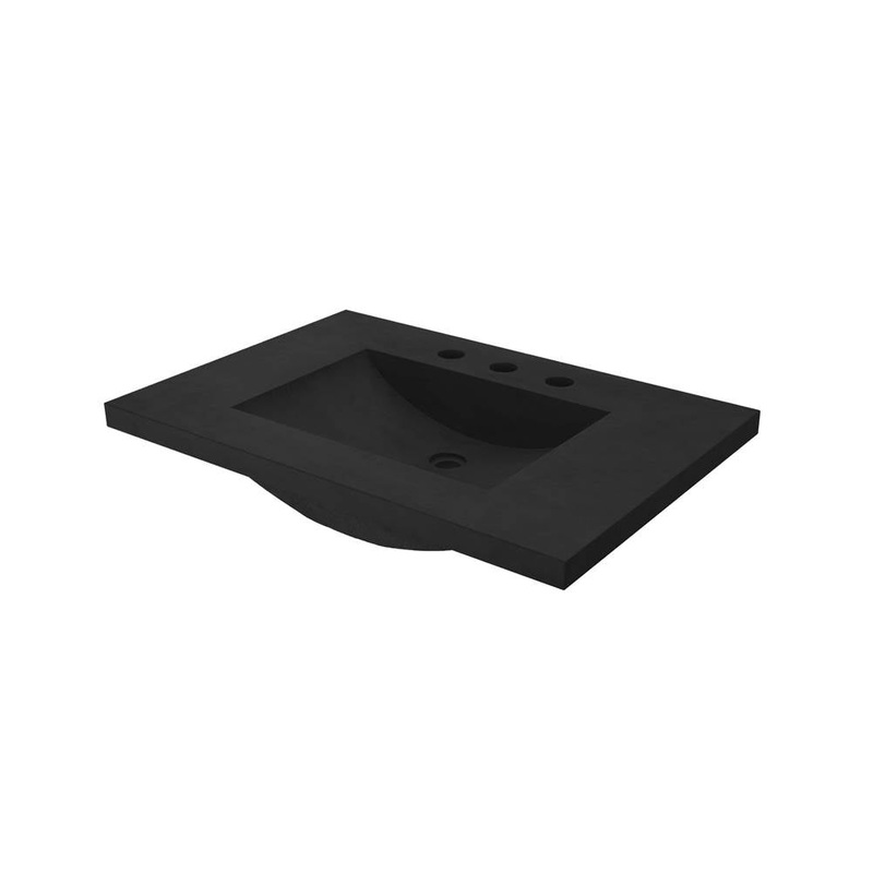 Native Trails Palomar Vanity Top with Integral Sink in Charcoal – 8 Widespread Cutout