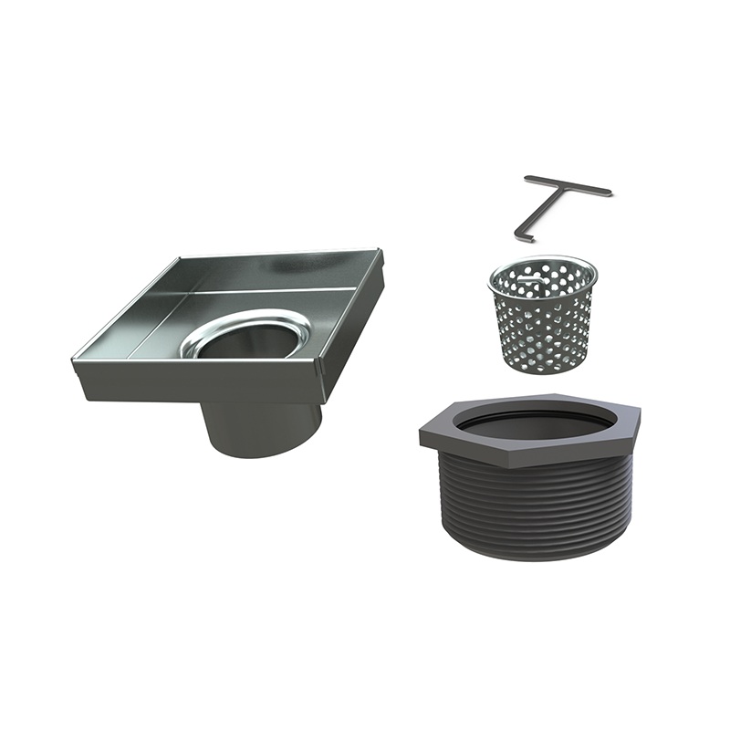 Quickdrain Square Drain Body|4 Inch|5 Inch|6 Inch|Brushed Stainless|Brushed Gold|Matte Black|Oil Rubbed Bronze|Polished Rose Gold