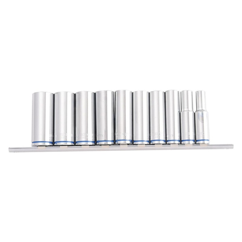 Socket Rail Deep 3/8 10pce