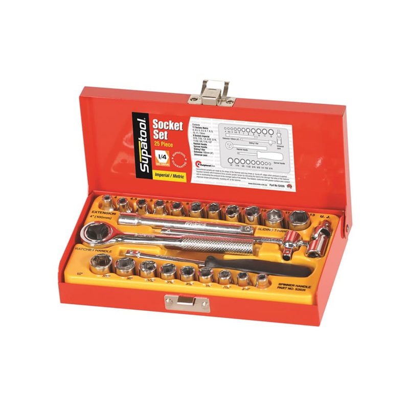Socket Set 1/4 25pce Supatool