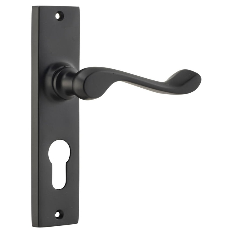 Door Lever Fremantle Euro Pair Matt Black
