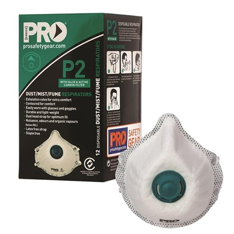 Dust Mask P2 With Carbon Filter Pk12