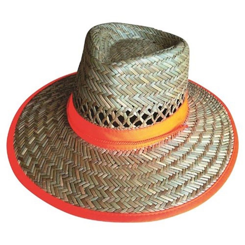 Hat Straw Orange Band Large