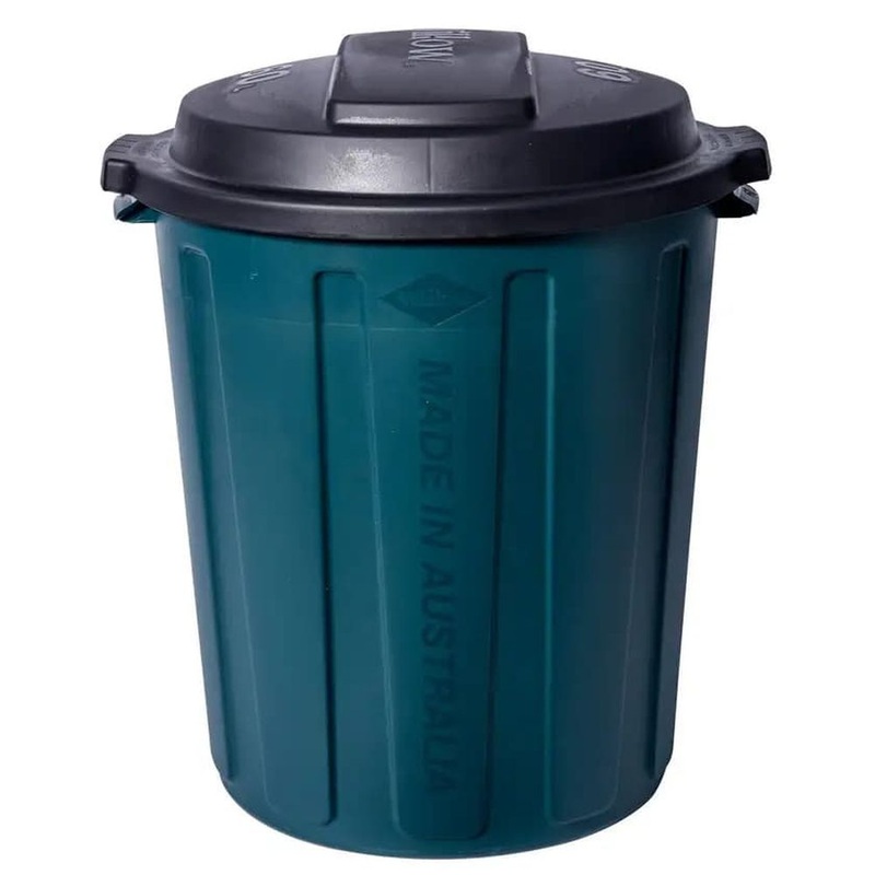 Bin Garbage Green Plastic 60L