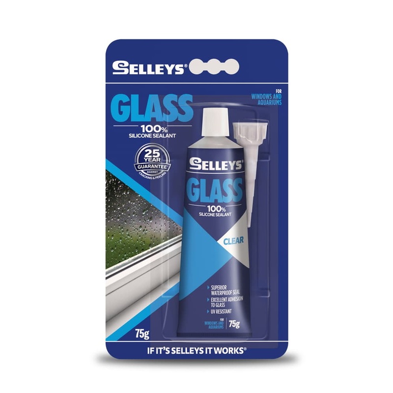 Glass Silicone Sealant Clear 75g Selleys