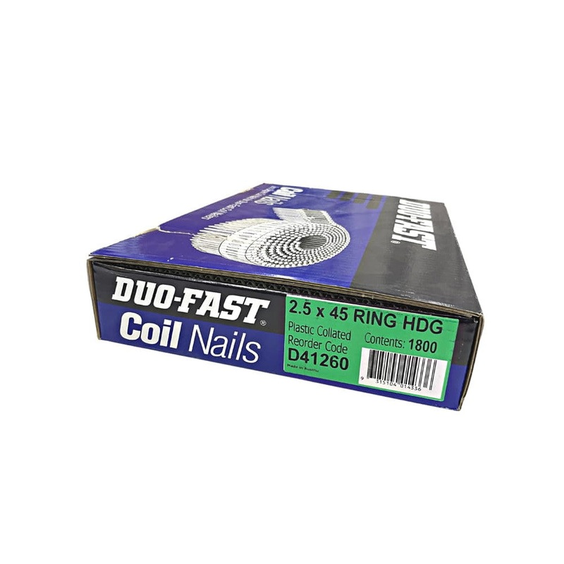 Coil Nail 45×2.5mm Gal Ring DuoFast Bx1800