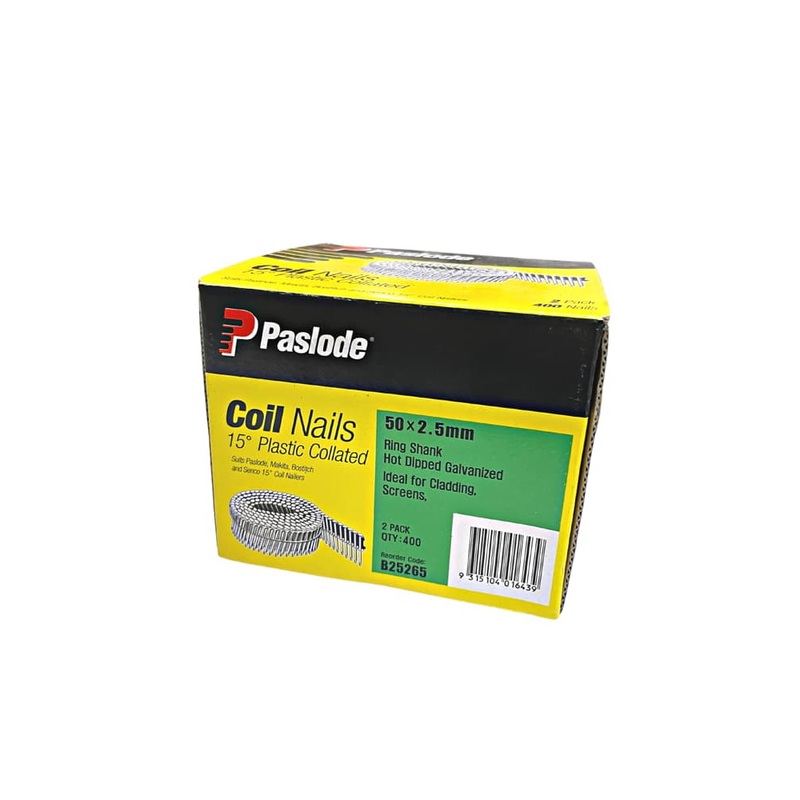 Coil Nail 50×2.5mm Ring HDG Box400