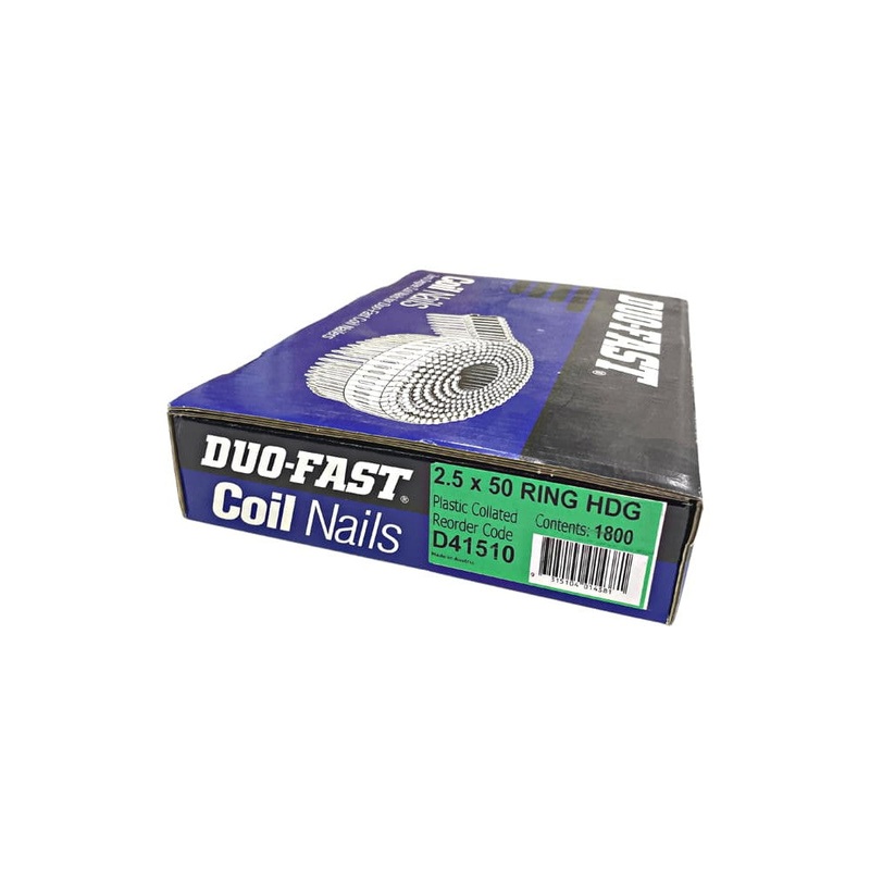 Coil Nail 50×2.5mm Ring HDG DuoFast Bx1800