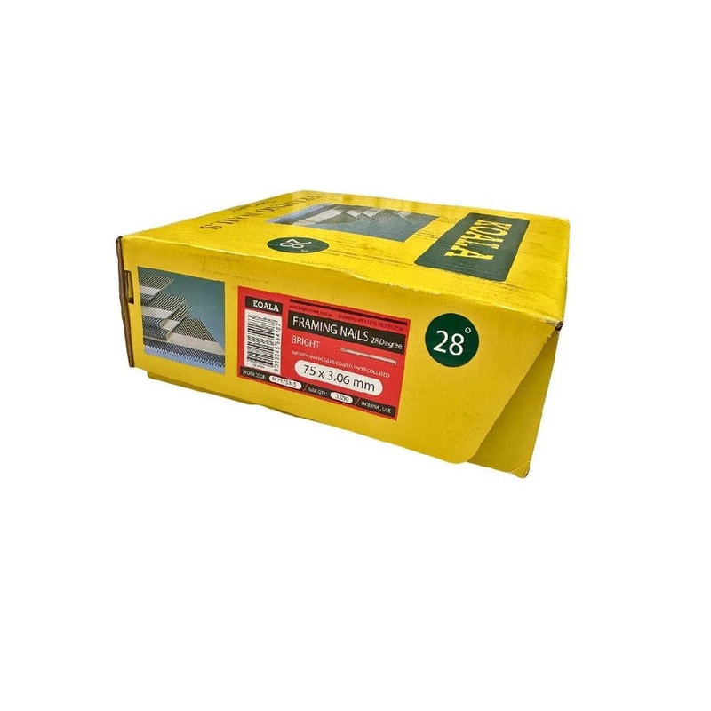 Framing Nails Bright 28 Degree 75×3.06mm Pk3000