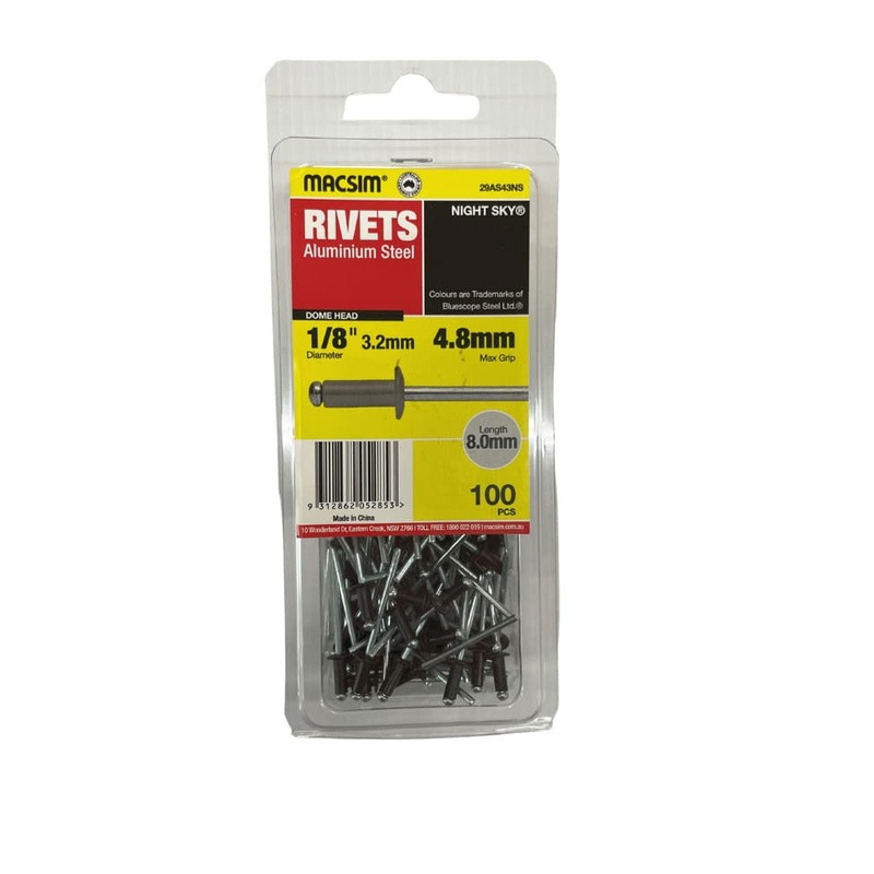 Rivet Alum/Steel 4-3 Night Sky Pk100
