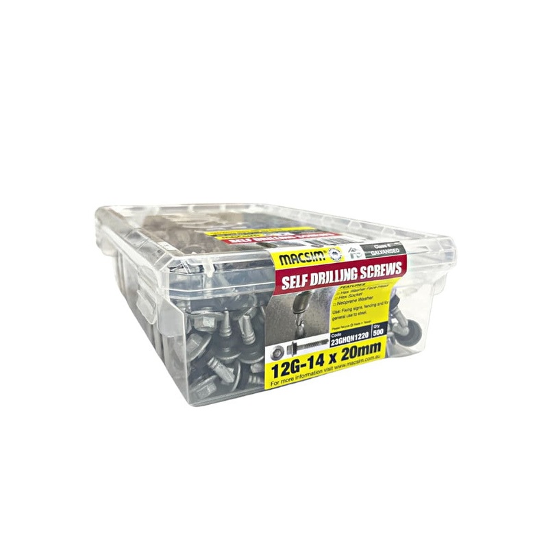 Screws Hex Gal SDS 12x20mm [Pk 500]