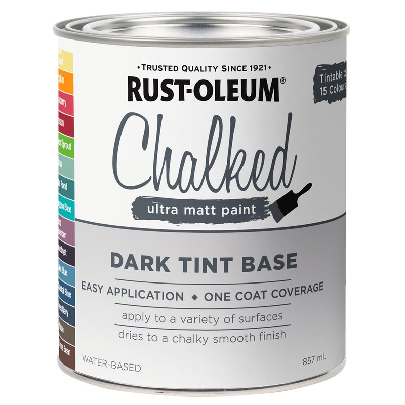 Rust-Oleum Chalked Ultra Matt Paint Dark Tint Base 887ml
