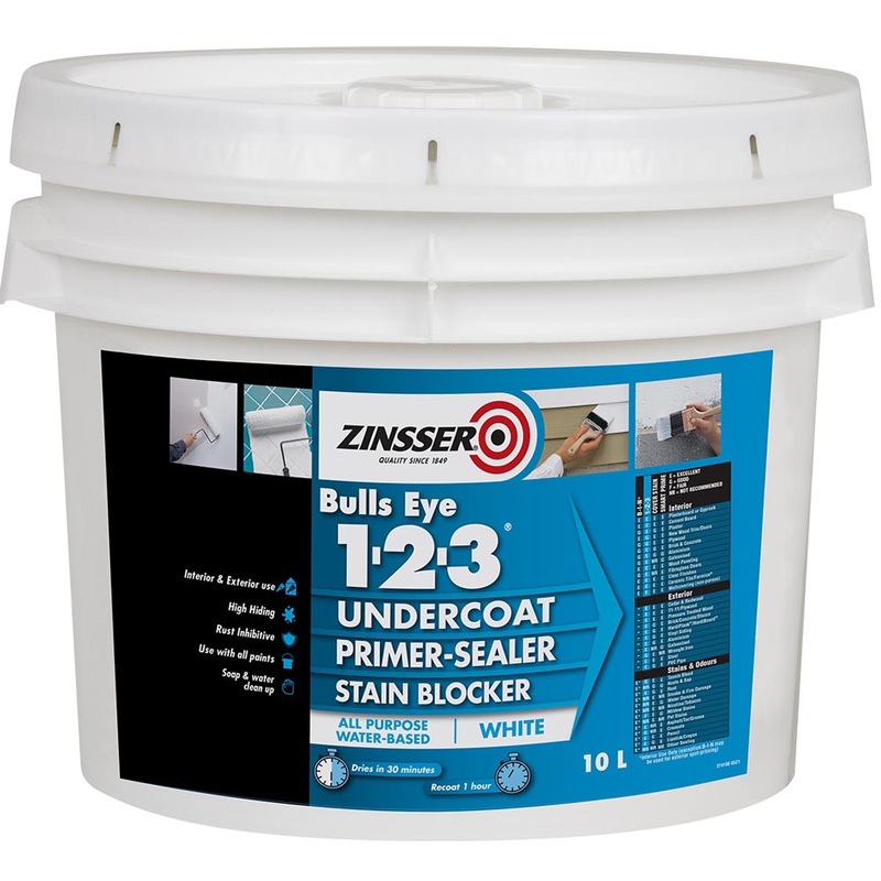 Zinsser Bulls Eye 123 White Primer Water Based 10lt