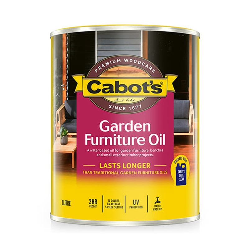 Cabot’s Water Based Garden Furniture Oil New Natural 1L