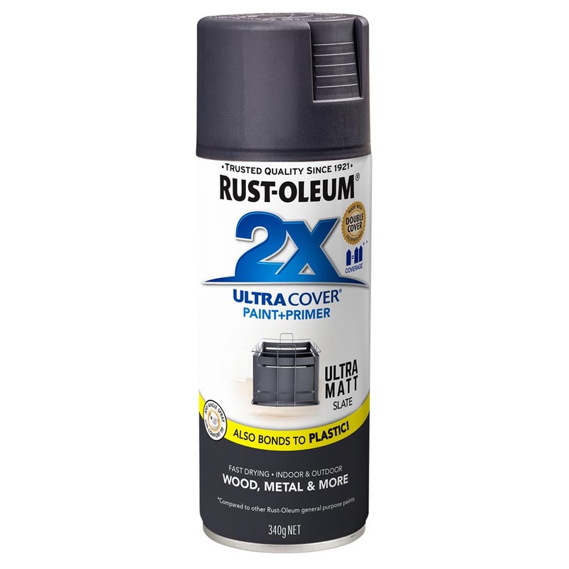 Rust-Oleum 2X Ultra Cover Matt Spray Paint Slate 340g