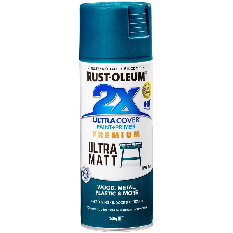 Rust-Oleum 2X Ultra Cover Matt Spray Paint Teal 340g