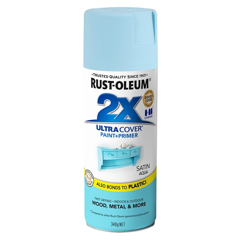 Rust-Oleum 2X Ultra Cover Spray Paint Aqua Satin 340g