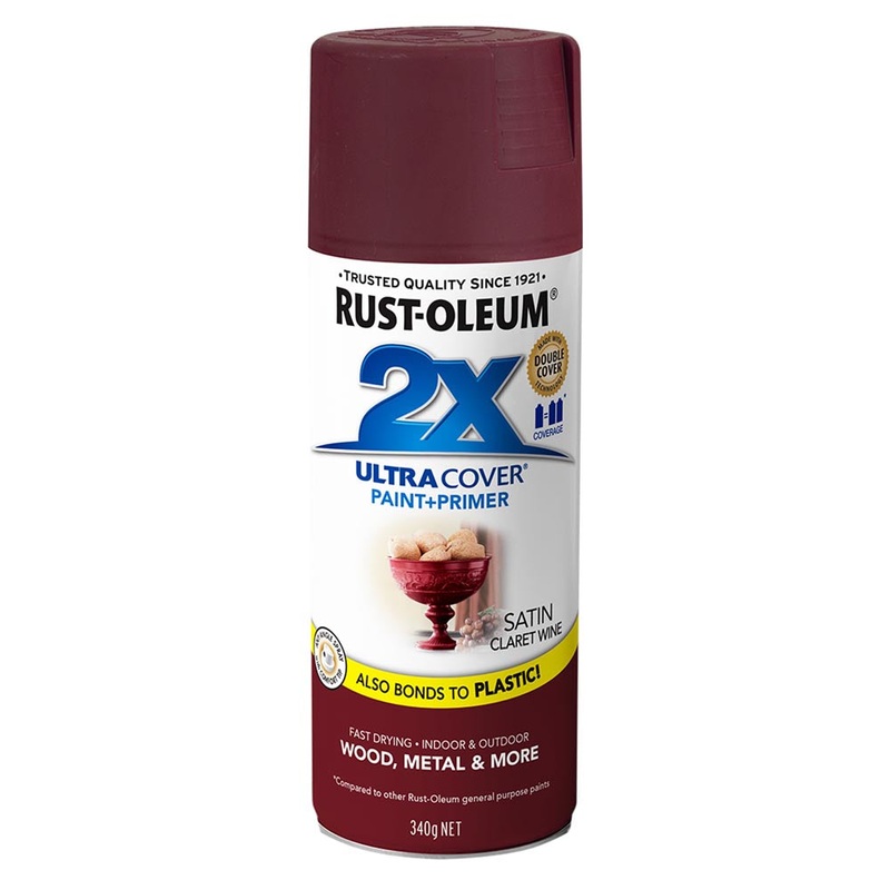 Rust-Oleum 2X Ultra Cover Spray Paint Claret Wine Satin 340g