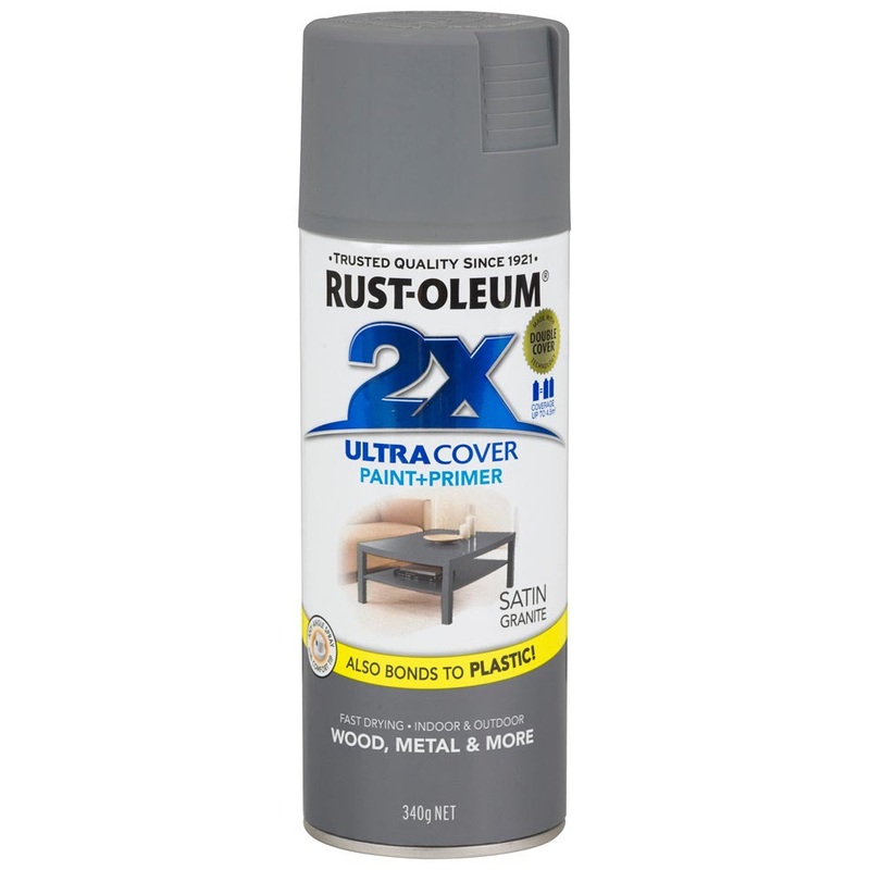 Rust-Oleum 2X Ultra Cover Spray Paint Granite Satin 340g