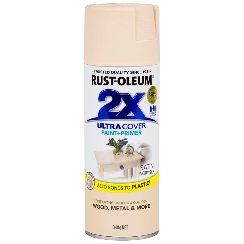 Rust-Oleum 2X Ultra Cover Spray Paint Ivory Satin 340g