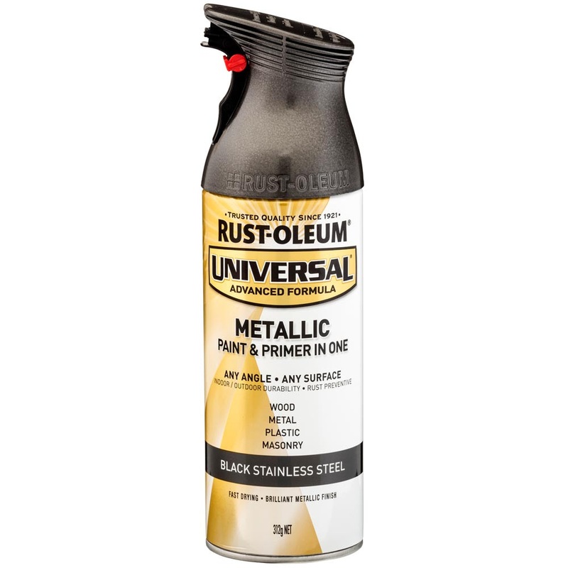 Rust-Oleum Universal Metallic Spray Paint Black Stainless Steel 312g