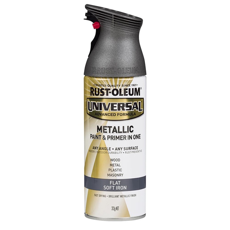 Rust-Oleum Universal Metallic Spray Paint Flat Soft Iron 312g