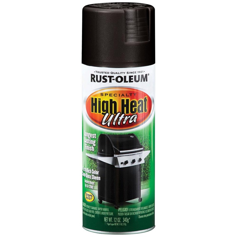 Rust-Oleum High Heat Ultra Spray Paint Black Semi Gloss 340g