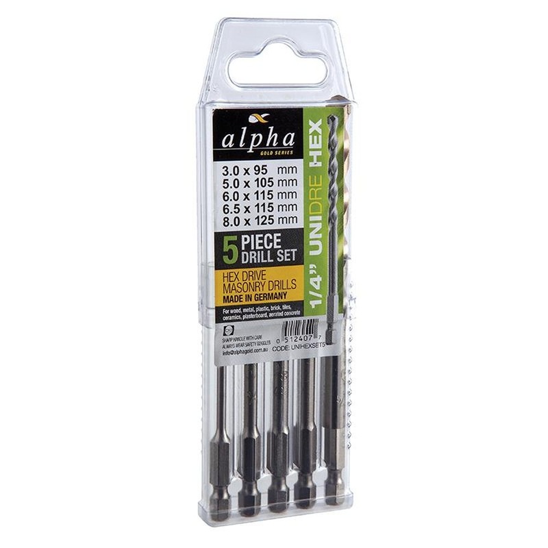 Masonry Bit Set 5pce Alpha