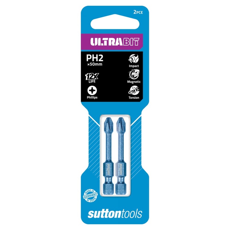 Driver Bit Ultra PH2x50mm 2pk Sutton