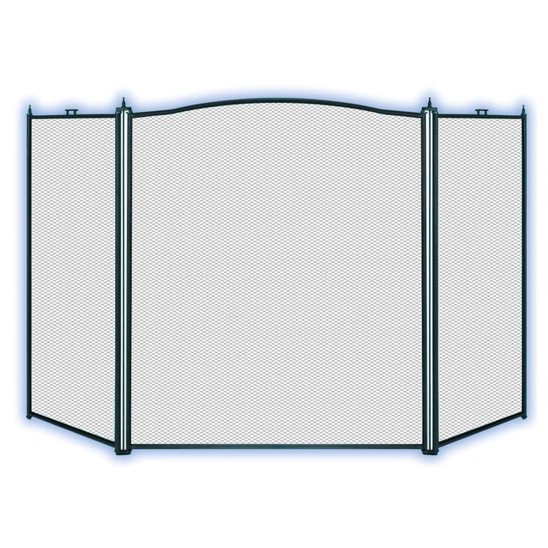 Firescreen 3 Fold Black