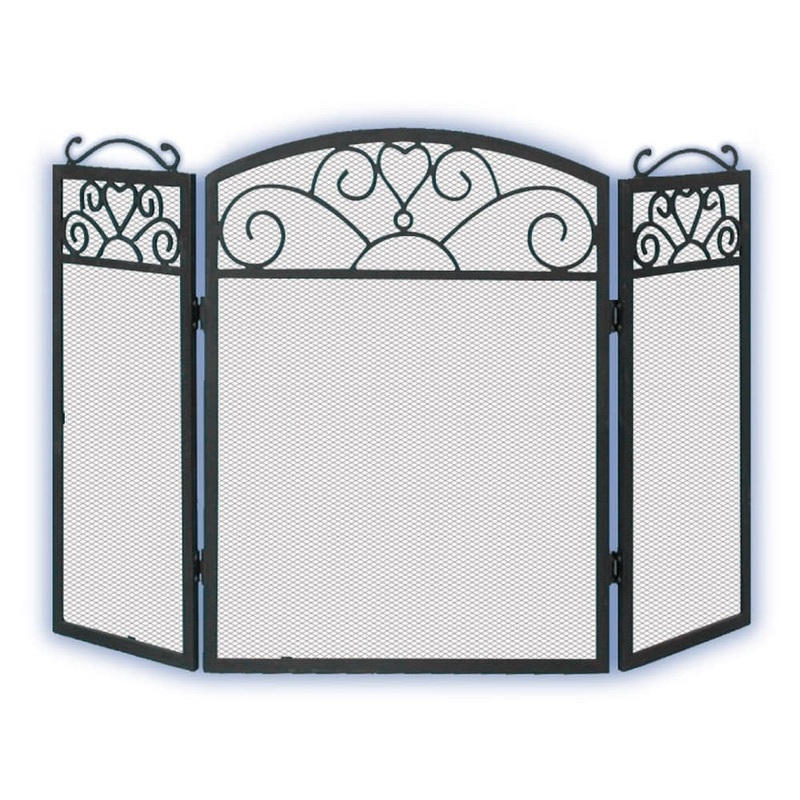 Firescreen Black 3 Fold