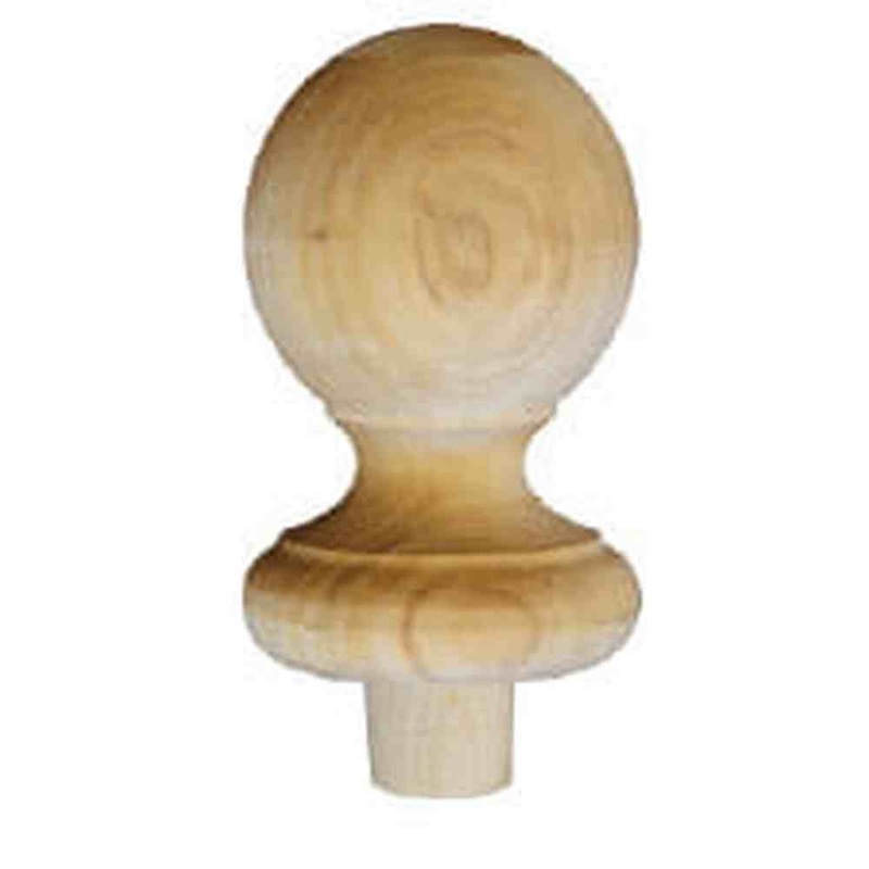 Post Knob Ball 90mm Pine