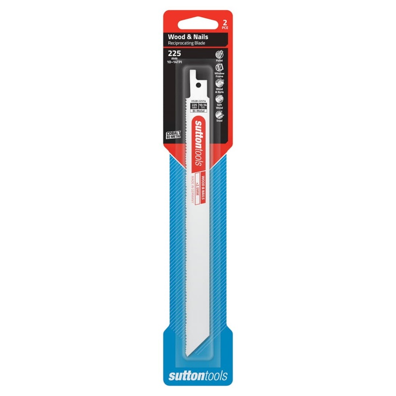 Recip Blade 225x19mm 10-14TPI 2pk Sutton