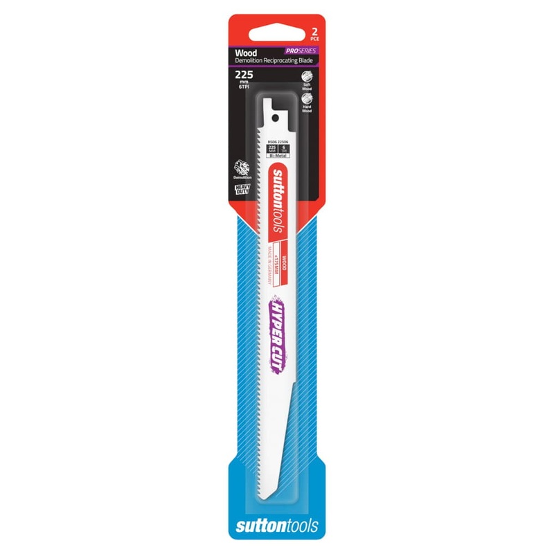 Recip Blade 225x22mm 6TPI 2pk Sutton
