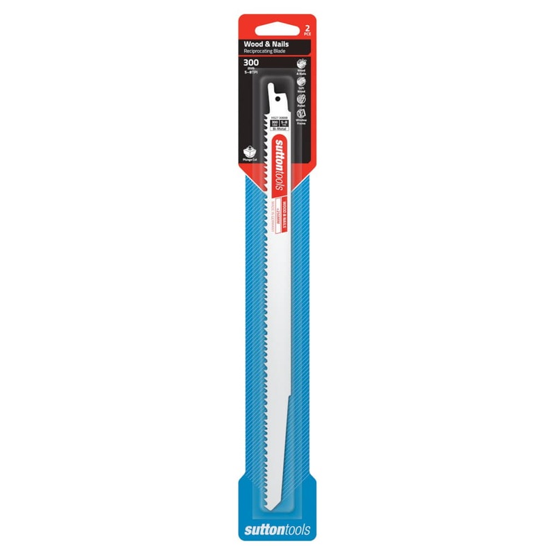 Recip Blade 300x19mm 5-8TPI 2pk Sutton