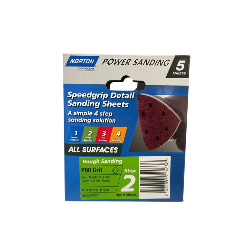 Sheet Detail P80 93x93mm 5pk