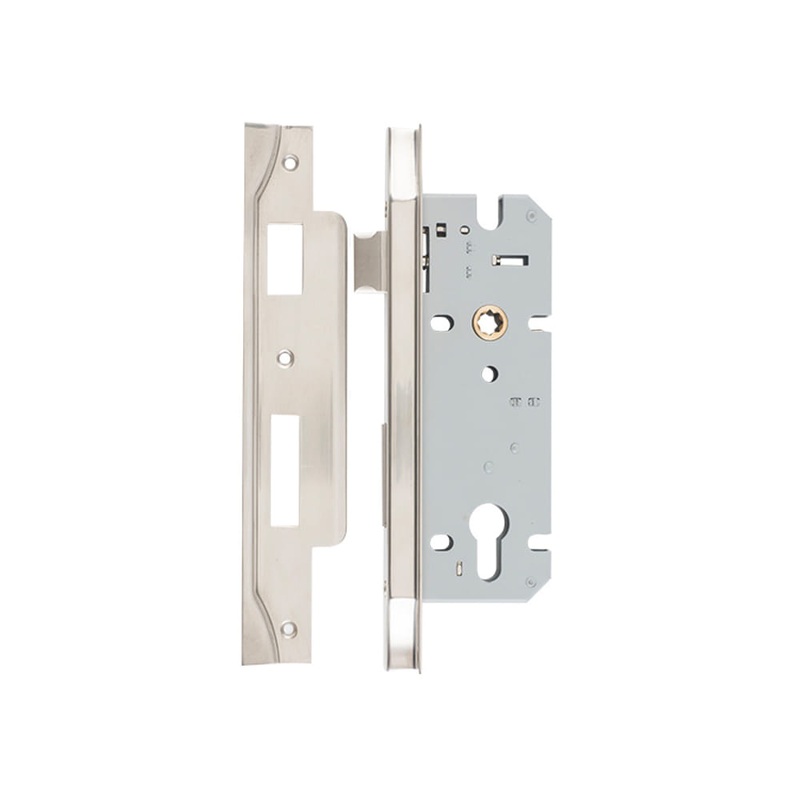 Mortice Lock Euro Rebated Satin Nickel CTC85mm Backset 45mm
