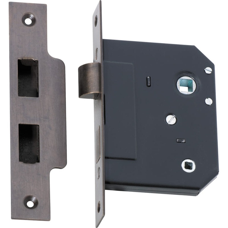 Mortice Lock Privacy Antique Brass CTC57mm Backset 57mm
