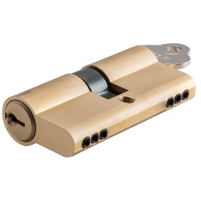**  N/A – Limited Stock** Euro Cylinder Key Key 3 Pin Brushed Brass 45mm