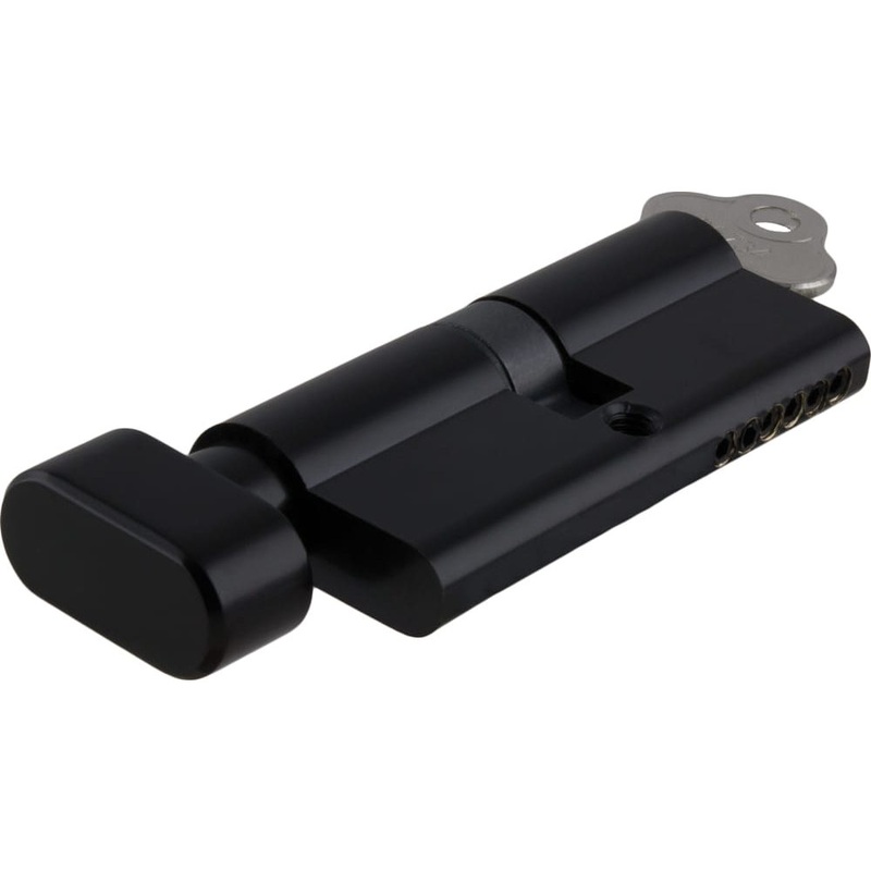**  N/A – Limited Stock** Euro Cylinder Key Thumb 6 Pin Matt Black 70mm