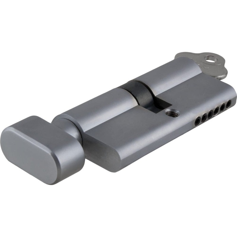 **  N/A – Limited Stock** Euro Cylinder Key Thumb 6 Pin Satin Chrome 70mm