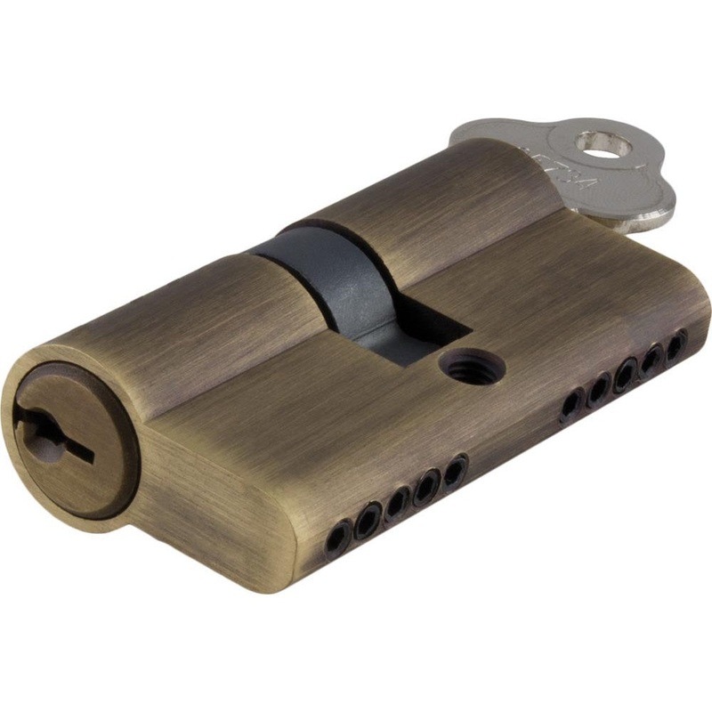 Tradco & Iver Euro Cylinder Dual Function 5 Pin Antique / Signature Brass 80mm