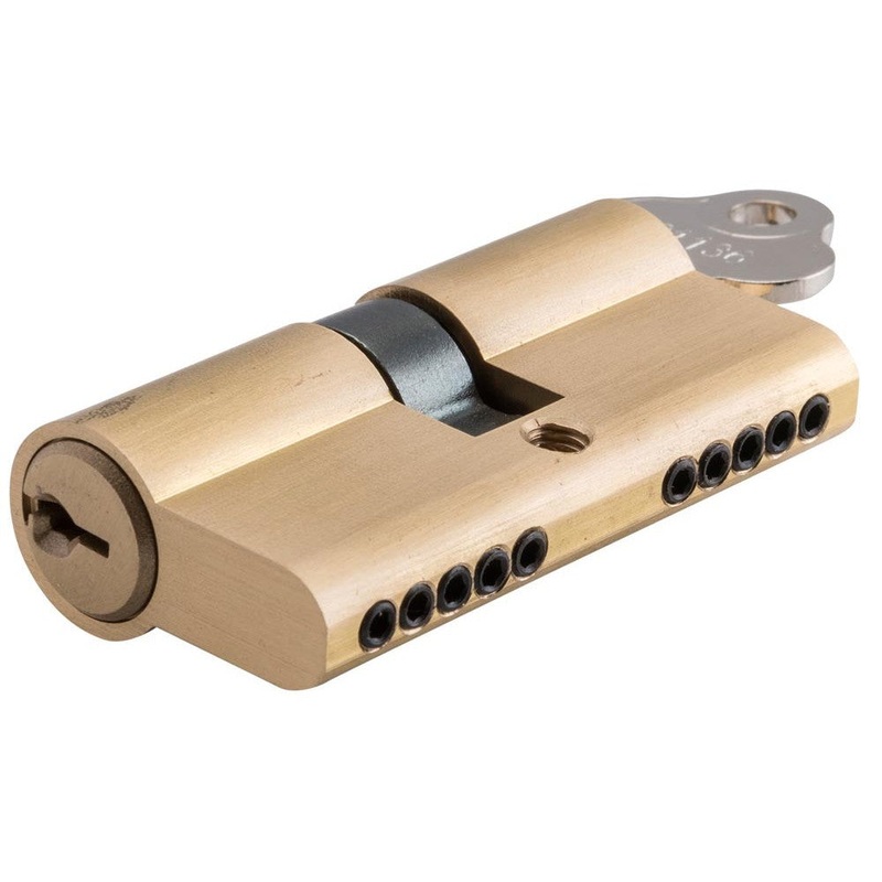 Tradco & Iver Euro Cylinder Dual Function 5 Pin Satin / Brushed Brass 65mm