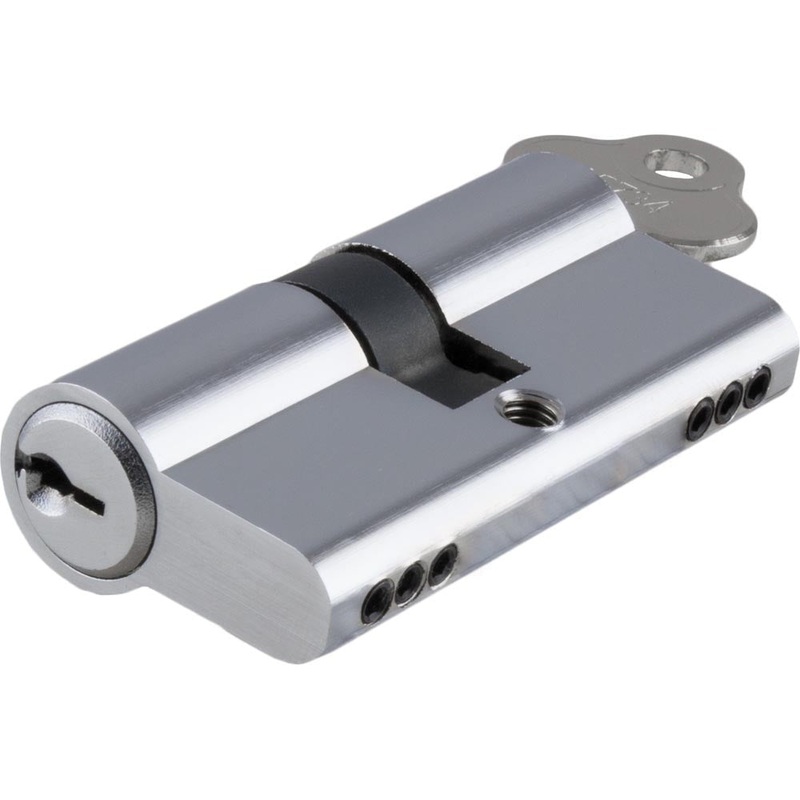 Tradco & Iver Euro Cylinder Key Key 3 Pin Polished Chrome 45mm
