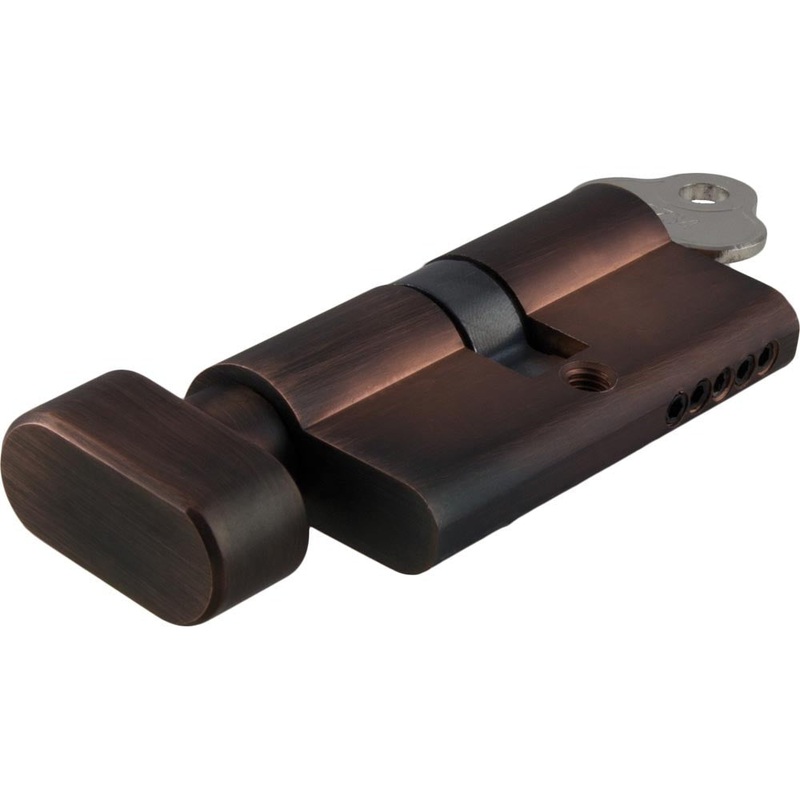 Tradco & Iver Euro Cylinder Key Thumb 5 Pin Antique Copper 65mm