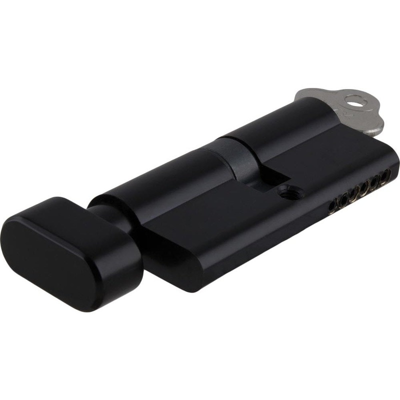 Tradco & Iver Euro Cylinder Key Thumb 5 Pin Matt Black 65mm