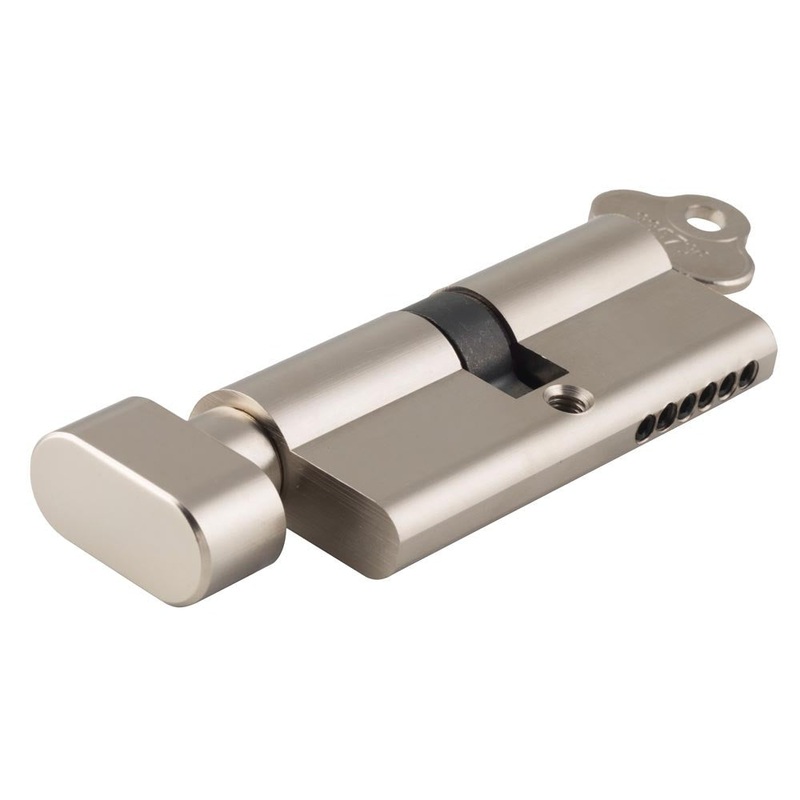 Tradco & Iver Euro Cylinder Key Thumb 5 Pin Polished Nickel 65mm