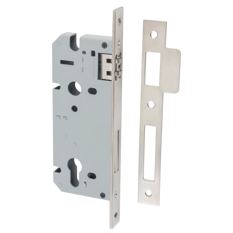 Mortice Lock Roller Euro Satin Nickel CTC85mm Backset 45mm